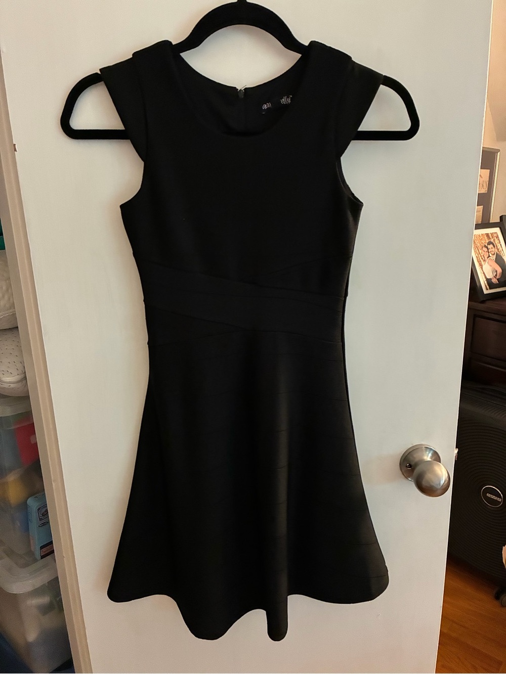 Classic Black Sleeveless Fit-and-Flare Dress - girls size 12